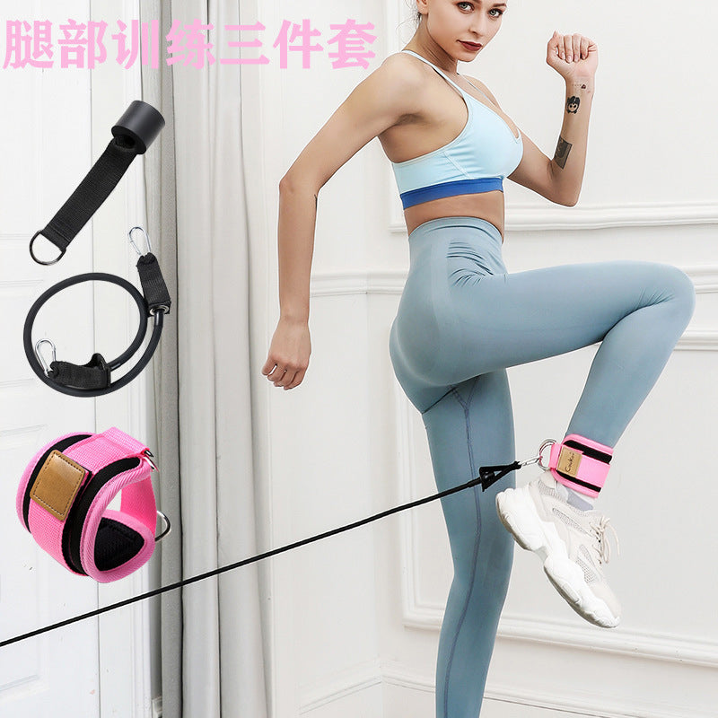 Gantry leg exercise elastic drawstring leggings ankle buckle straps