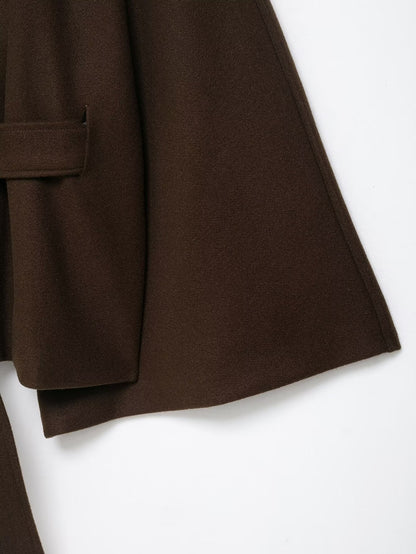 Graceful Loose Waist Woolen Cape Coat